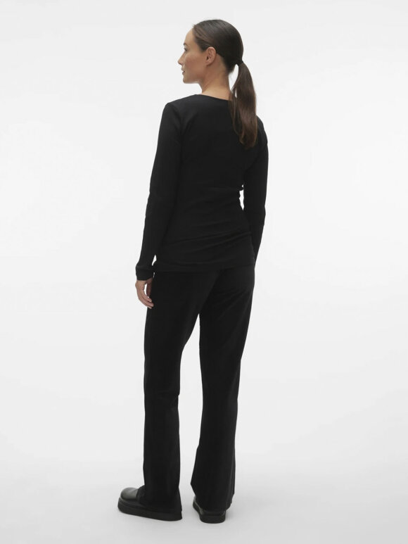 Mamalicious - kamma flare leggings - black velvet