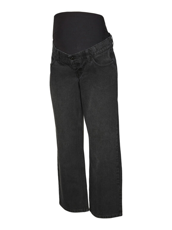 Mamalicious - Vero Moda Tess wide jeans - black