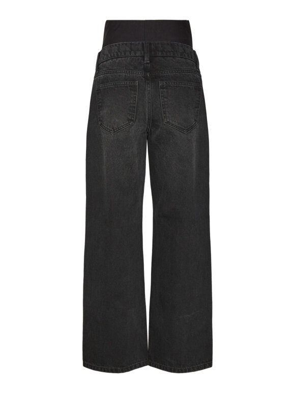 Mamalicious - Vero Moda Tess wide jeans - black