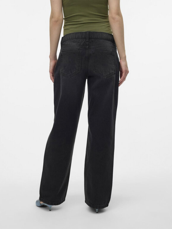 Mamalicious - Vero Moda Tess wide jeans - black