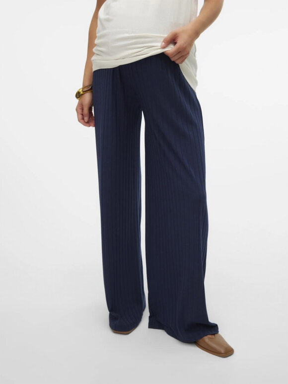 Mamalicious - Lucy wide pant - navy blue