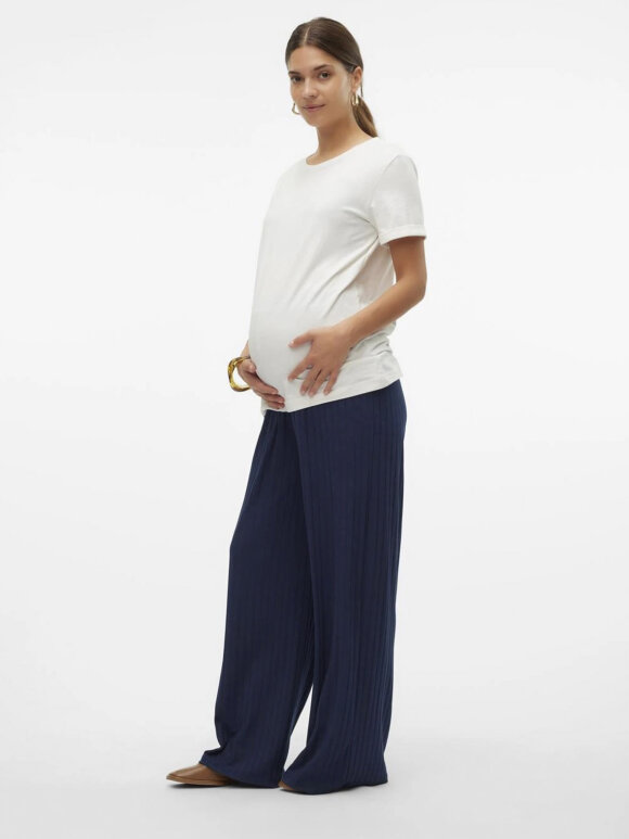 Mamalicious - Lucy wide pant - navy blue