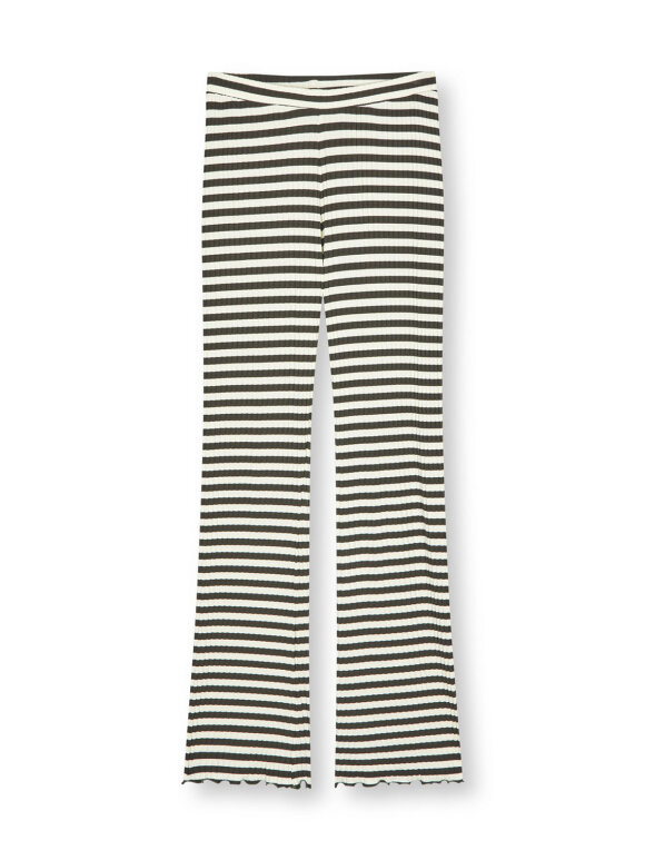 Mads Nørgaard - Lonnie stretch pant - bred stribet brown/vanilla