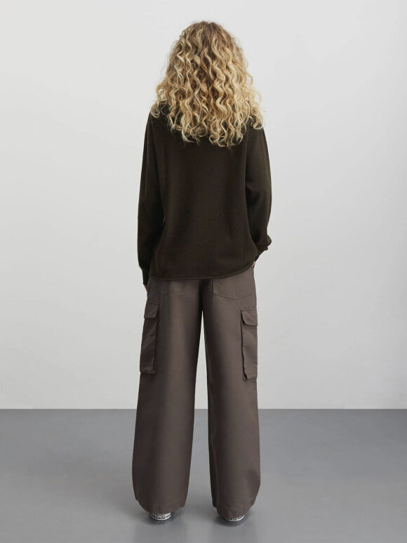 Mads Nørgaard - Kally eco wool sweater - High neck coffee 