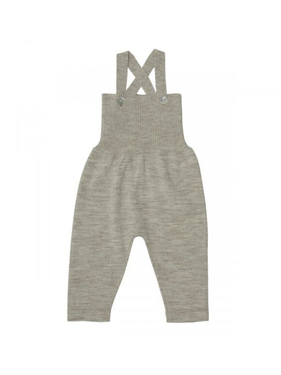 FUB  - Baby High waist merino overalls - light beige melange