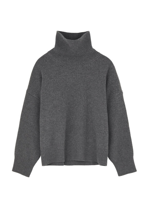 Skall Studio - Silene t-neck sweater - graphite grey