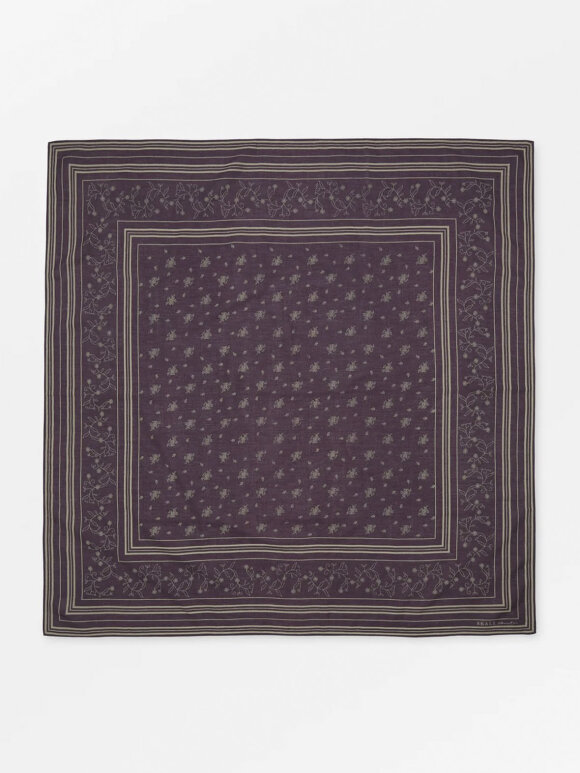 Skall Studio - Classic scarf 90 x 90 - violet/oatmel